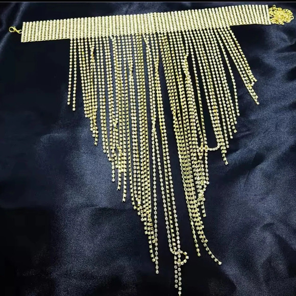 Zara Crystal Tassel Choker Necklace - Picture 5 of 11